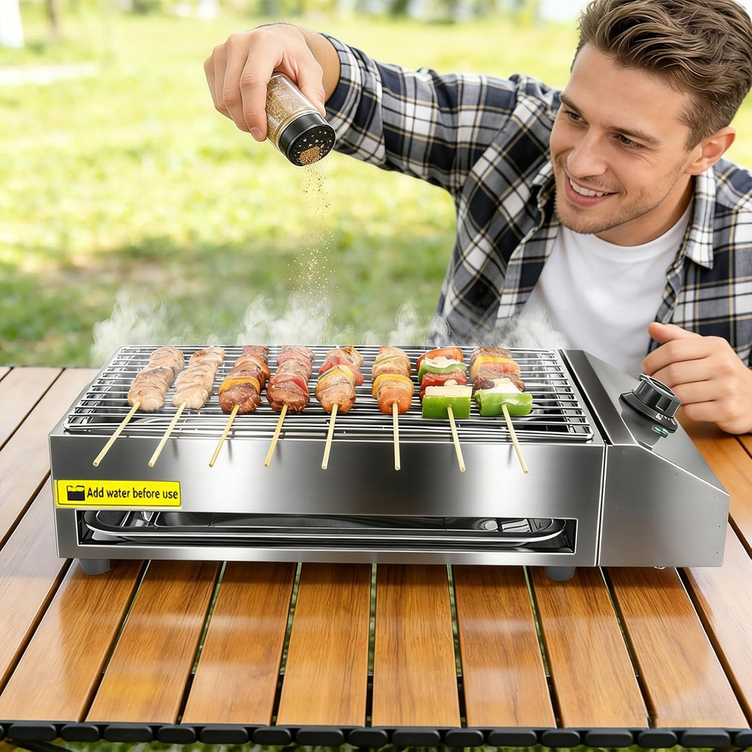 Elektrischer Grill Kocher Profi Gastro Grillplatte Grillofen mit einstellbarer Temperatur Grill Brae