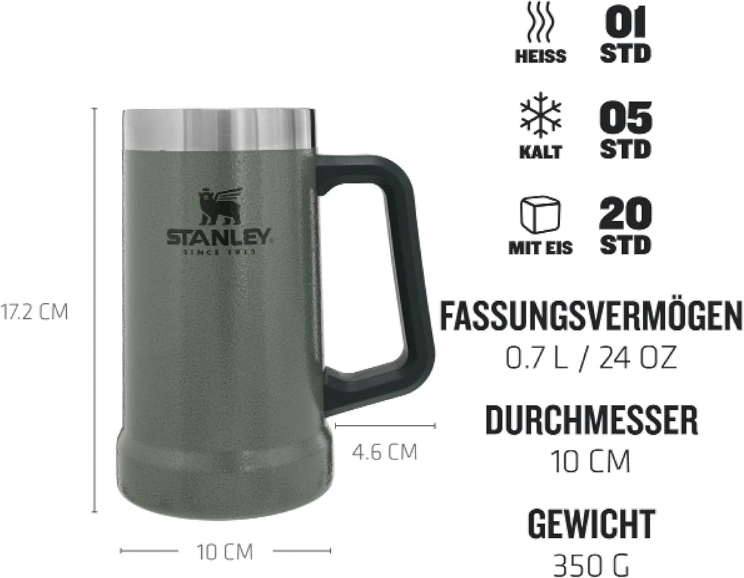 Stanley Adventure Vacuum Stein 709 ml - Thermotasse Hält Bier für 7 Stunden Kalt - Thermobecher mit