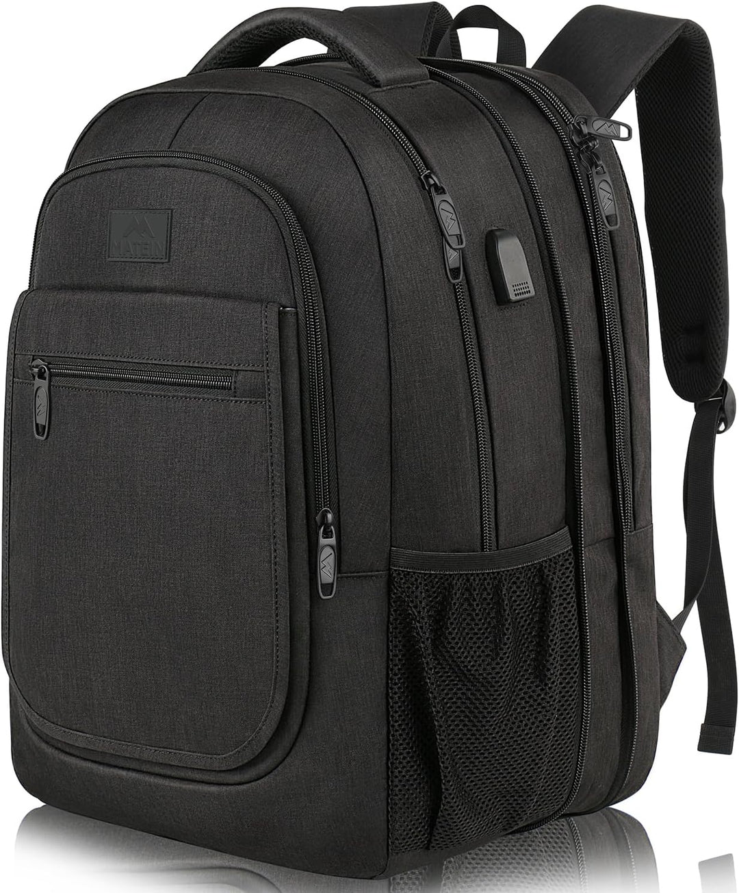 MATEIN Rucksack Herren, Gross Erweiterbarer Laptop Rucksack 15,6 Zoll mit USB Ladeanschluss, Busines