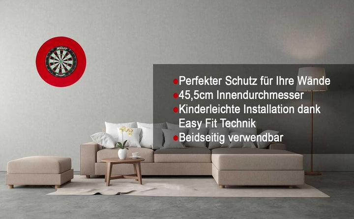 BULLET-Darts - 4-TLG. Dart Surround Ring - Dartscheibe Schutzring - verhindert Schäden an Wänden und