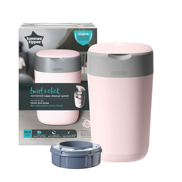 Tommee Tippee Windeleimer Twist & Click Sangenic Tec, Geruchsdichtes Windelentsorgungssystem, Inklus