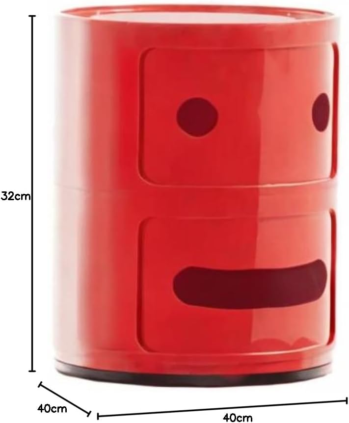 Kartell Componibili Container neutral, Kunststoff, Rot, 32 x 32 x 40 cm 2-fächer Smile Rot Neutral,