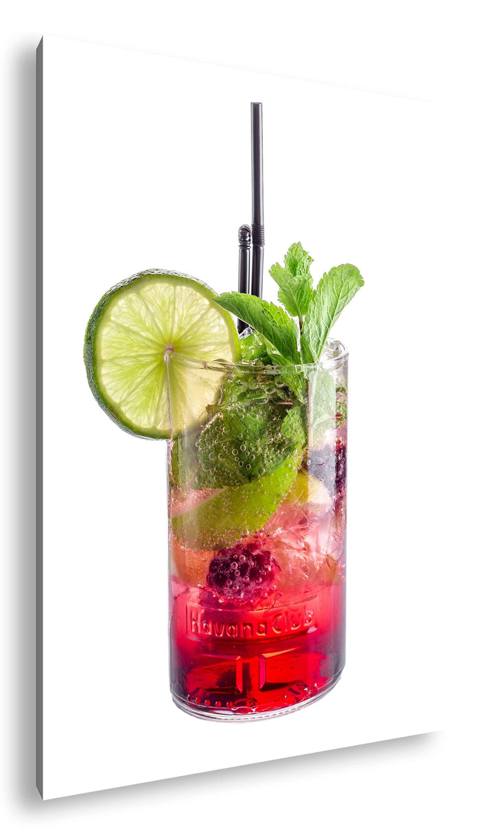 deyoli Cocktail Mojito Format: 100x70 als Leinwand, Motiv fertig gerahmt auf Echtholzrahmen, Hochwer