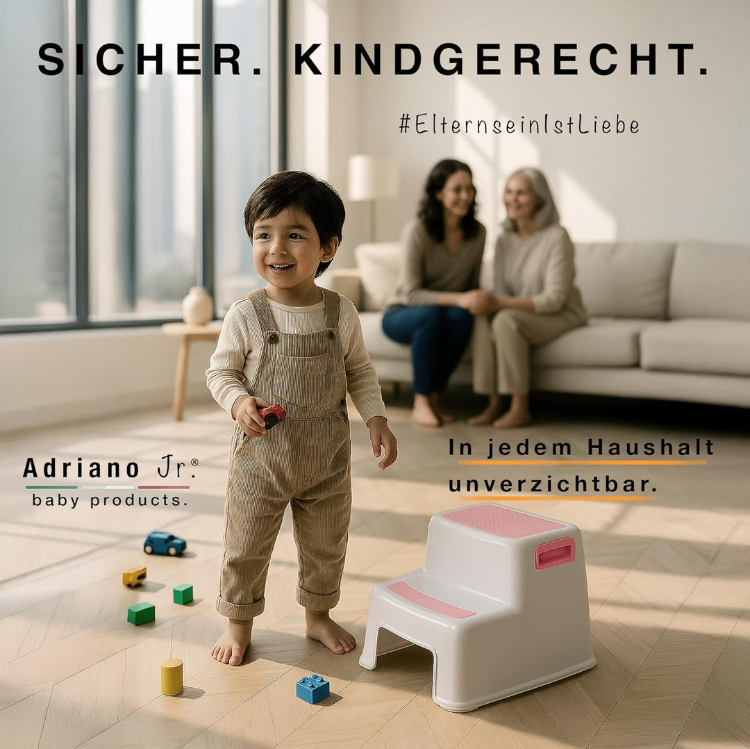 AP® Trittstufe I Tritthocker Kinder Kunststoff I Erwachsene & Kinder I Kinderhocker zweistufig I Kin