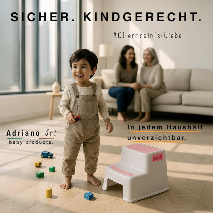 AP® Trittstufe I Tritthocker Kinder Kunststoff I Erwachsene & Kinder I Kinderhocker zweistufig I Kin