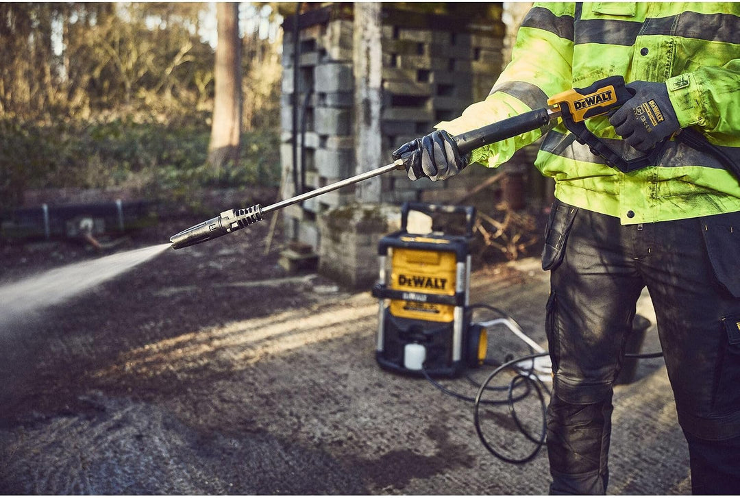 DEWALT 2X 18 Volt Akku-Hochdruckreiniger (bürstenloser Motor, Ansaugfunktion, 3 Druckeinstellungen,