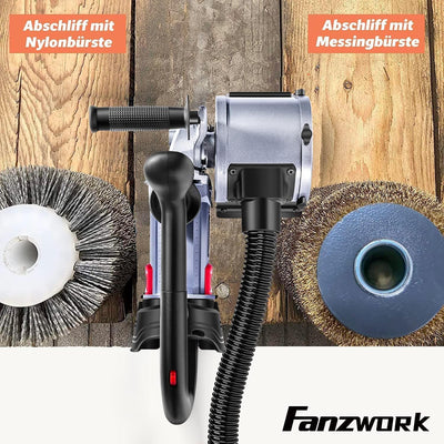 FANZWORK V2 1500 Watt Satiniermaschine zur Renovierung von Oberflächen aller Art, mit Staubsaugung-A