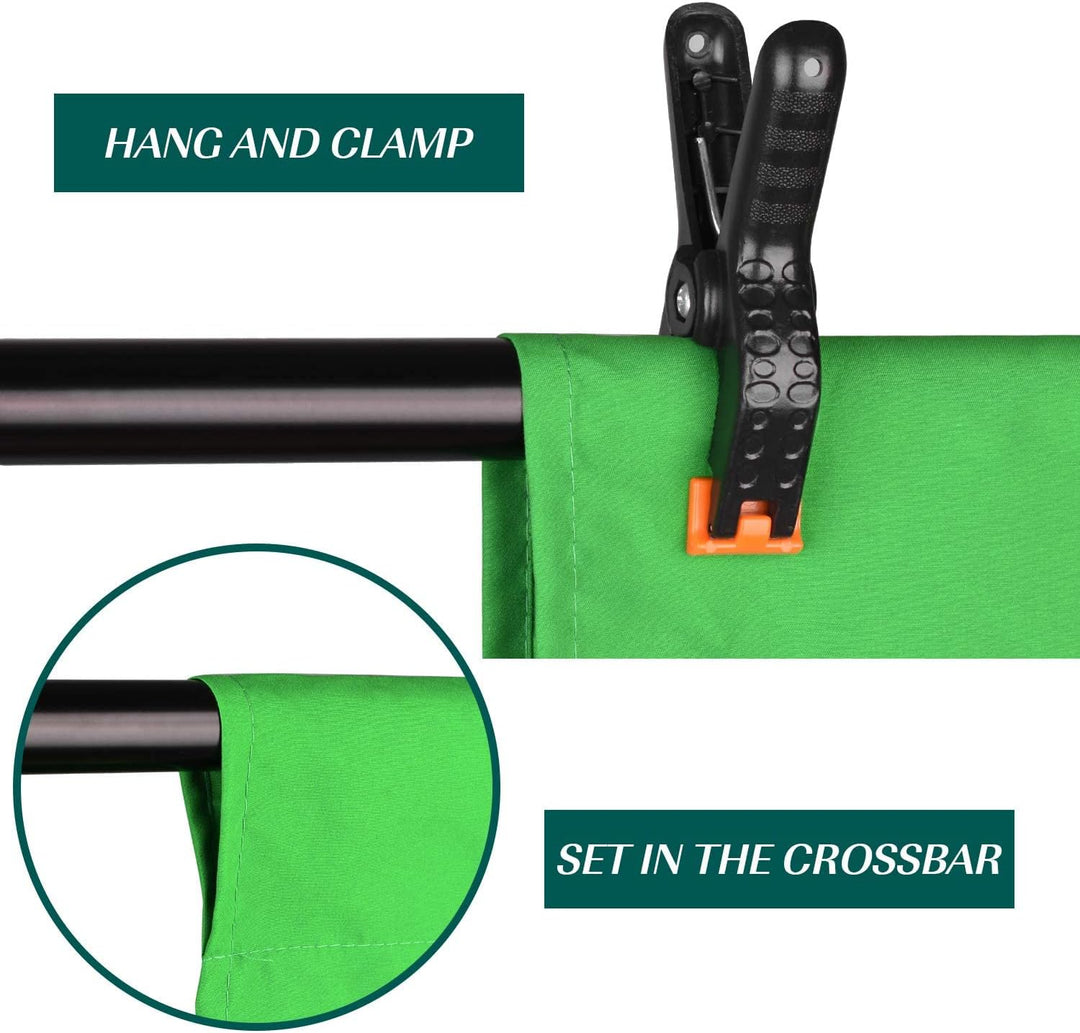 EMART 1,5x2m Greenscreen Grüner Hintergrund Polyester Grüne Chromakey Green Screen Faltbar mit 2 Fed