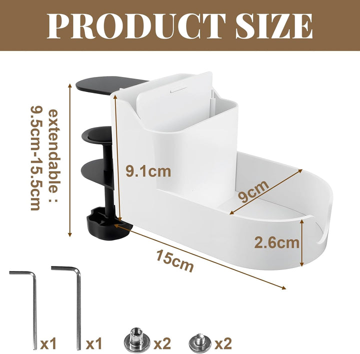 Getränkehalter Tisch, Einstellbar Becherhalter Schreibtisch, 2 in 1 getränke Halter, getränkehalter