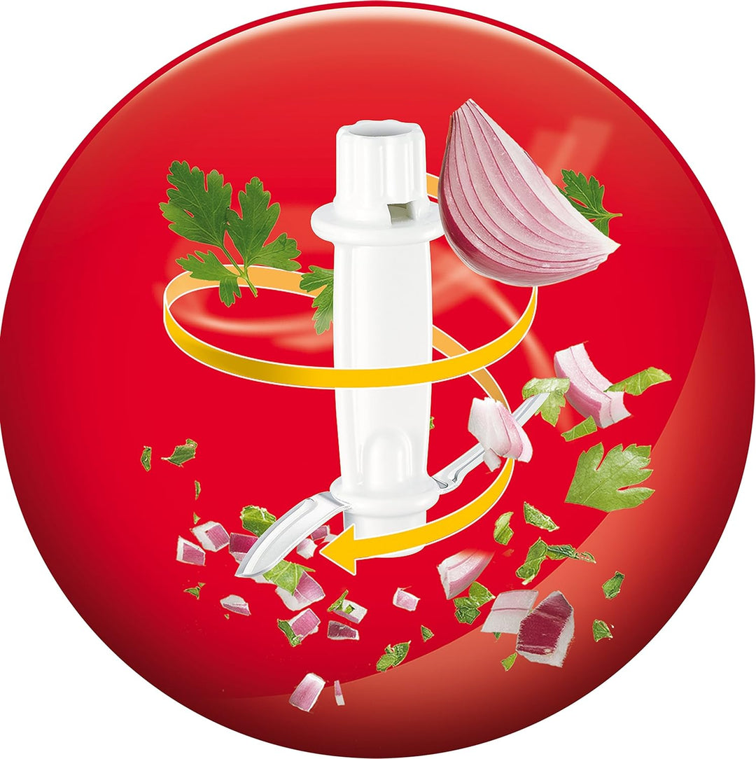 Moulinex DJ300110 Mini Chopper Elektro Moulinette Compact Shaker mit Deckel Weiss 270 W, 270 W