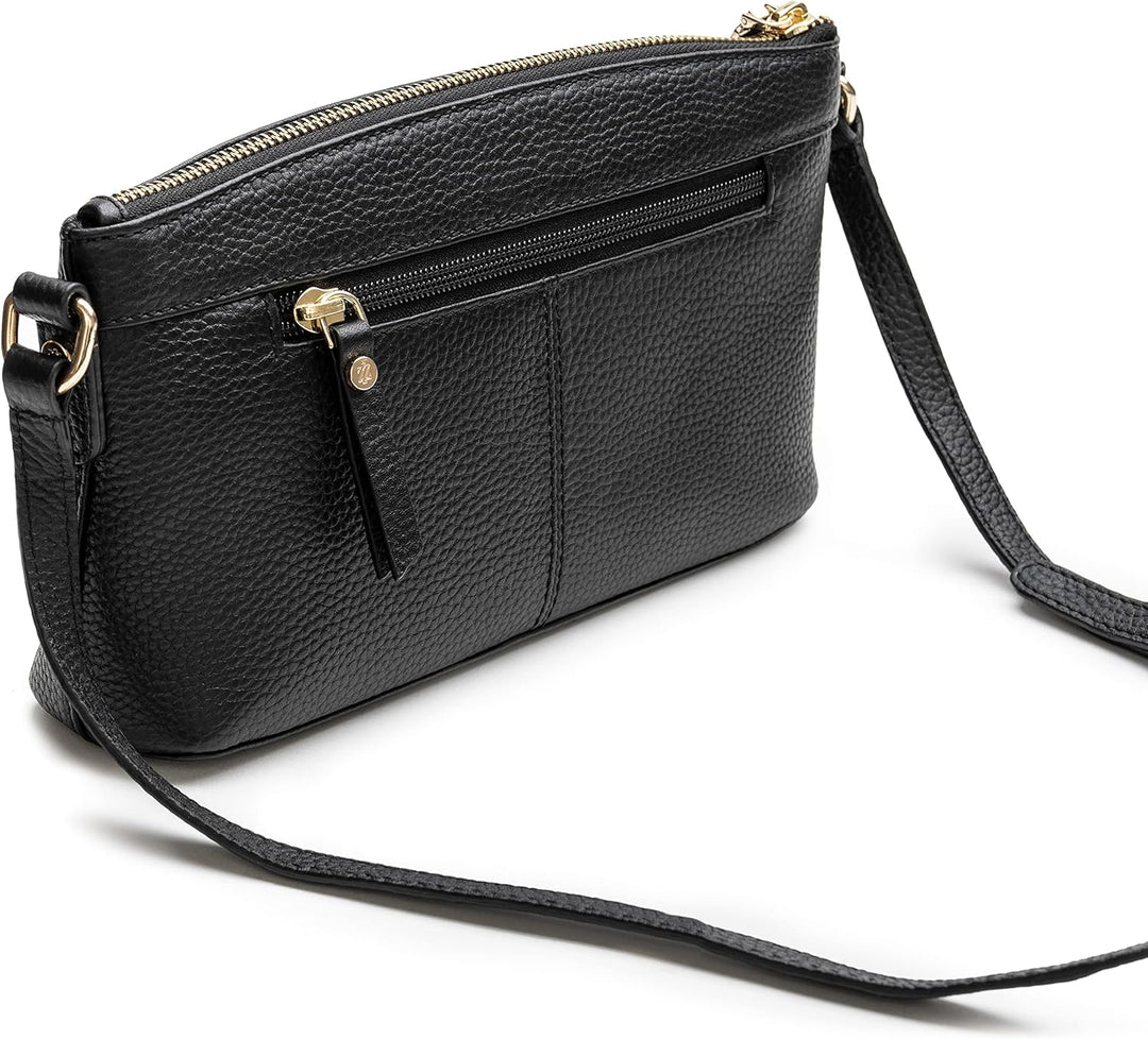 Lazarotti Bologna Leder Umhängetasche Damen | verstellbarer Schultergurt | mittelgrosse Crossbody Ba