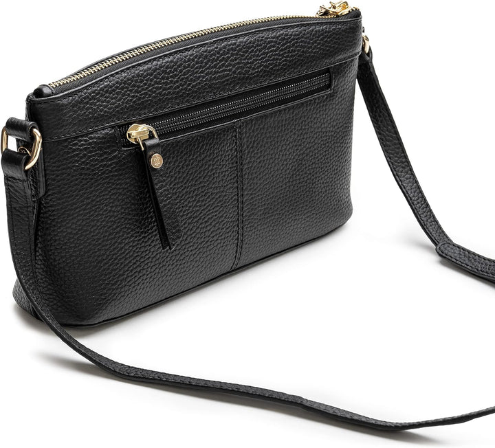 Lazarotti Bologna Leder Umhängetasche Damen | verstellbarer Schultergurt | mittelgrosse Crossbody Ba