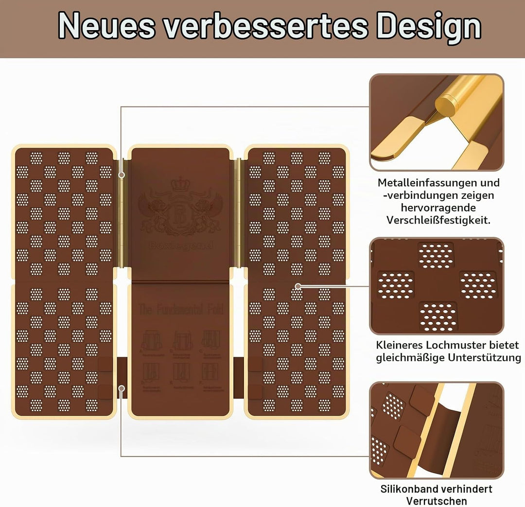 BoxLegend V7 Faltbrett für Kleidung, Falthilfe für Wäsche, Tshirt faltbrett, Wäsche Zusammenlegen Br
