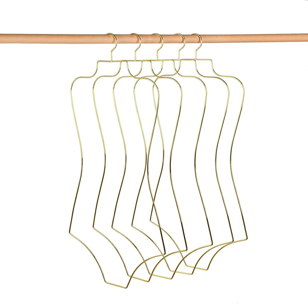 Arekuaei Kleiderbügel, goldfarben, für Dessous, Körperform, Metall, für Bikini, Bademode, 10 Stück
