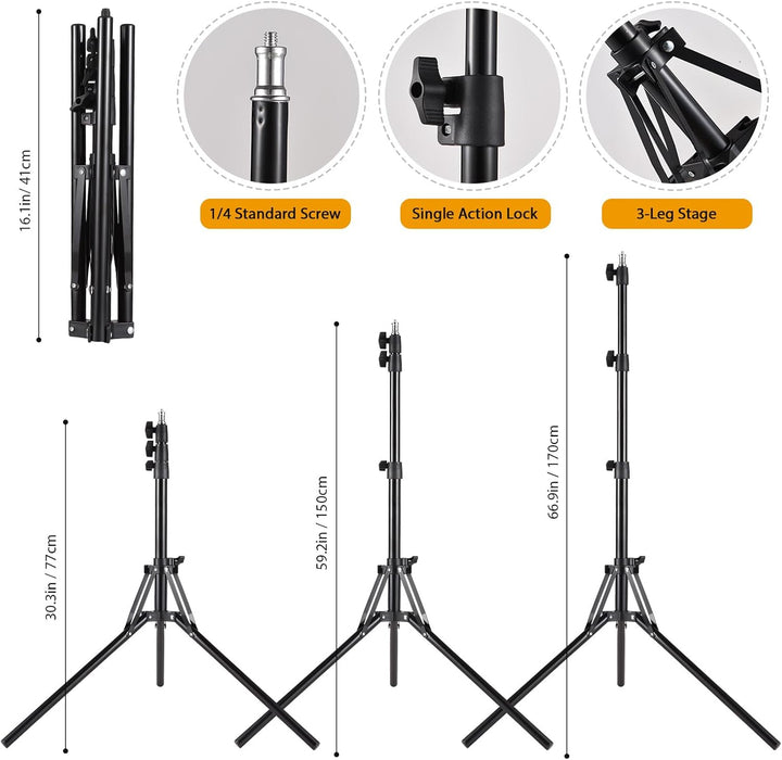 Andoer Fotografie Studio Licht Kit: 40x40 cm Softbox Beleuchtungsset mit 85W, 2800K-5700K Zweifarbig