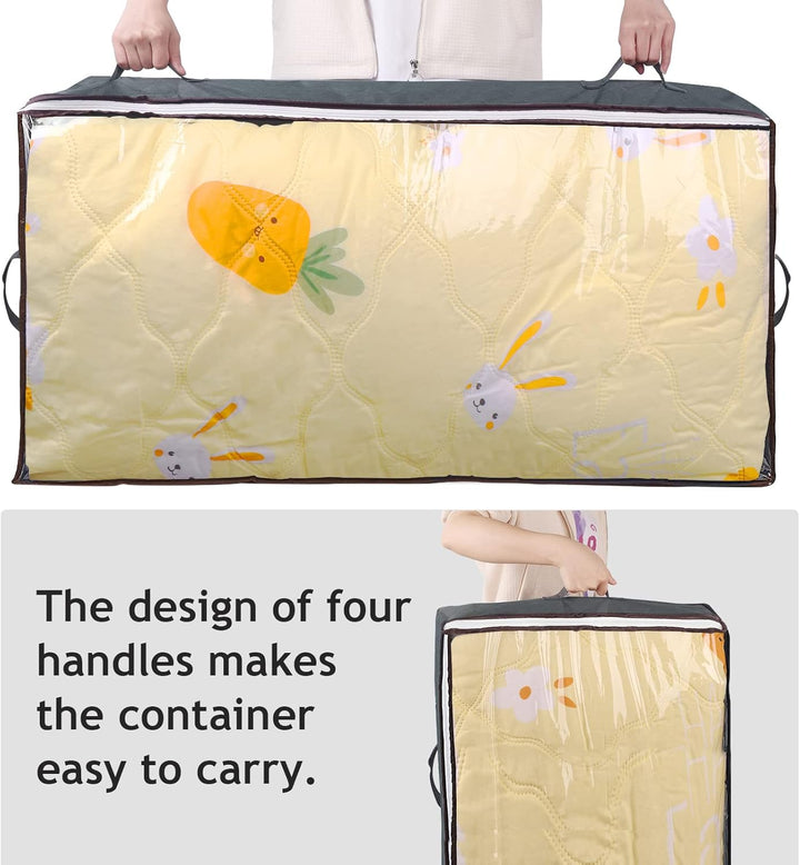 Budding Joy 6 Stück 90L Unterbettkommode, Aufbewahrungsbox mit Deckel Faltbare Unterbett Aufbewahrun