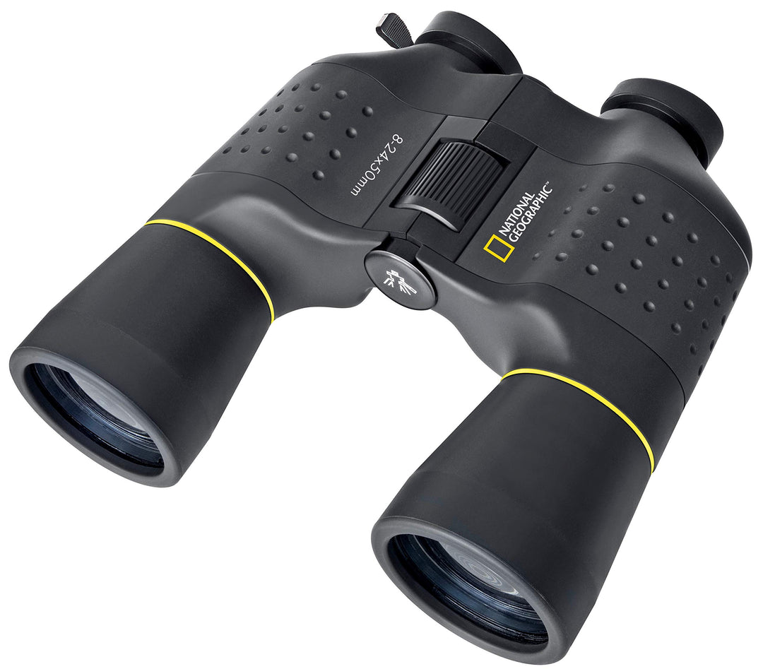 National Geographic Zoom Fernglas 8-24x50 mit Mitteltriebfokussierung und robuster Gummiarmierung in