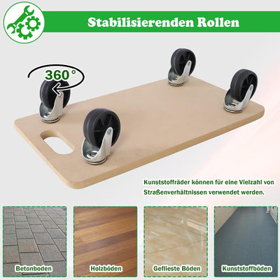 SUBTLETY Rollbrett Transportwagen Transporthilfe mit Rollen 58x29x11cm Tischtransportwagen Möbelroll