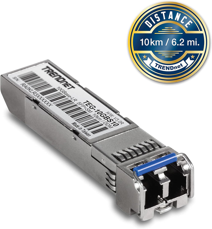 TRENDnet 10G-LR SFP+ Single-Mode LC Modul, LC Transceiver Modul, Bis zu 10km, TEG-10GBS10 10G SFP+ (