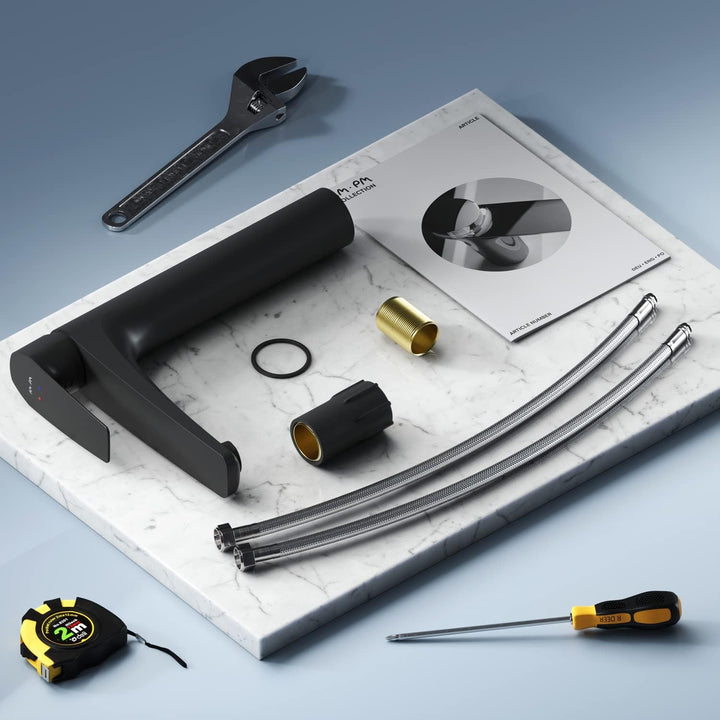AM.PM GEM FGA92022 Wasserspande Waschtischarmatur Hochr, kratzfester Wassehhahn für Badezimmer, gerä