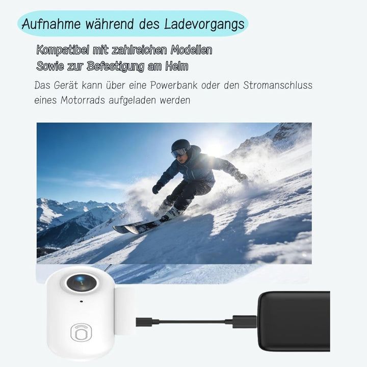 TKMARS 4K Mini Action Cam Wasserdicht Bodycam Körperkamera Mini Helmkamera Reiten 30 Meter Wasserdic