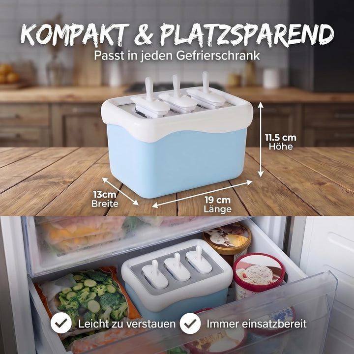 Eismaschine Eismaker Stieleisformen Gefrierbehälter Popsicle Maker - blitzschnell Eis am Stiel