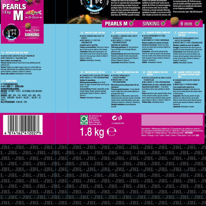 JBL Winterfutter für Koi, Sinkende Futterperlen, Saisonfutter, ProPond Winter, Grösse M, 1,8 kg 1.8