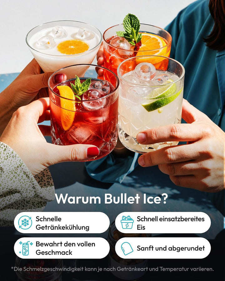 EUHOMY Eiswürfelmaschine Klein, 9 Würfel in 6 Minuten Bereit, 12 Kg/Day, Selbstreinigend, Tragbare E