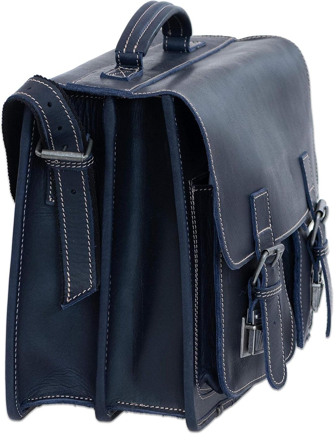 Greenburry Aktentasche Leder 39 cm Blau, Blau