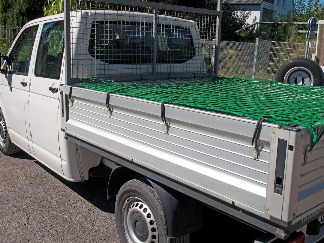 lasiprofi Abdecknetz für PKW-Anhänger, Pritschen und Container 7,0 x 3,5 Meter Grün