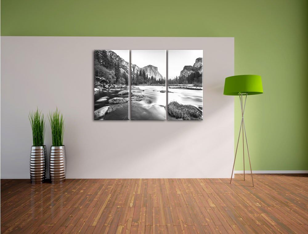 Pixxprint National Park California / 3-Teilig/Gesamtmass 120cm Leinwandbild bespannt auf Holzrahmen/