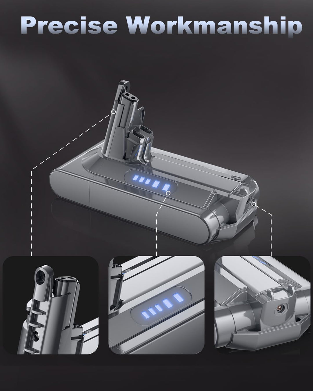 Akku für Dyson V10, Powtree Ersatzakku für Dyson V10 SV12 Absolute Animal Motörhead Fluffy Total Cle