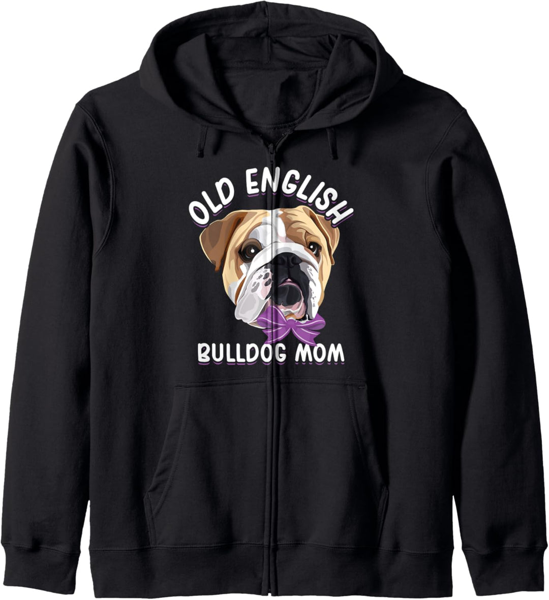 Old English Bulldog Mom Hund Geschenk Englische Bulldogge Kapuzenjacke