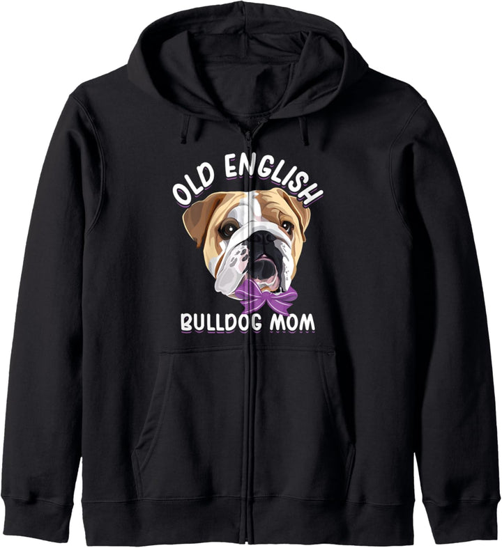 Old English Bulldog Mom Hund Geschenk Englische Bulldogge Kapuzenjacke