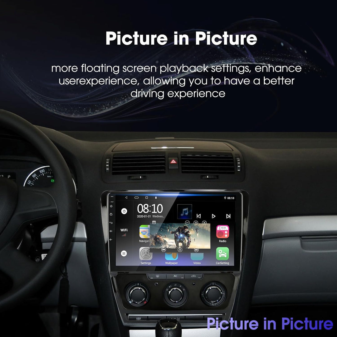 EZoneTronics Android 10 Autoradio Stereo für Skoda Octavia 2009-2013 10-Zoll-Touchscreen GPS-Navigat
