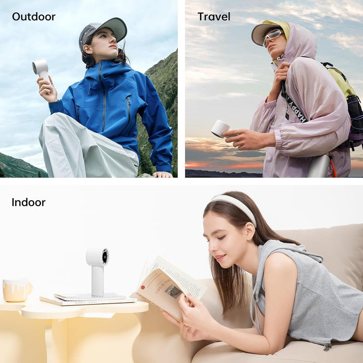 JISULIFE Handventilator Mini, 5000 mAh Handventilator Akku Aufladbar, Kühlung bis zu 28 Stunden, 5 G