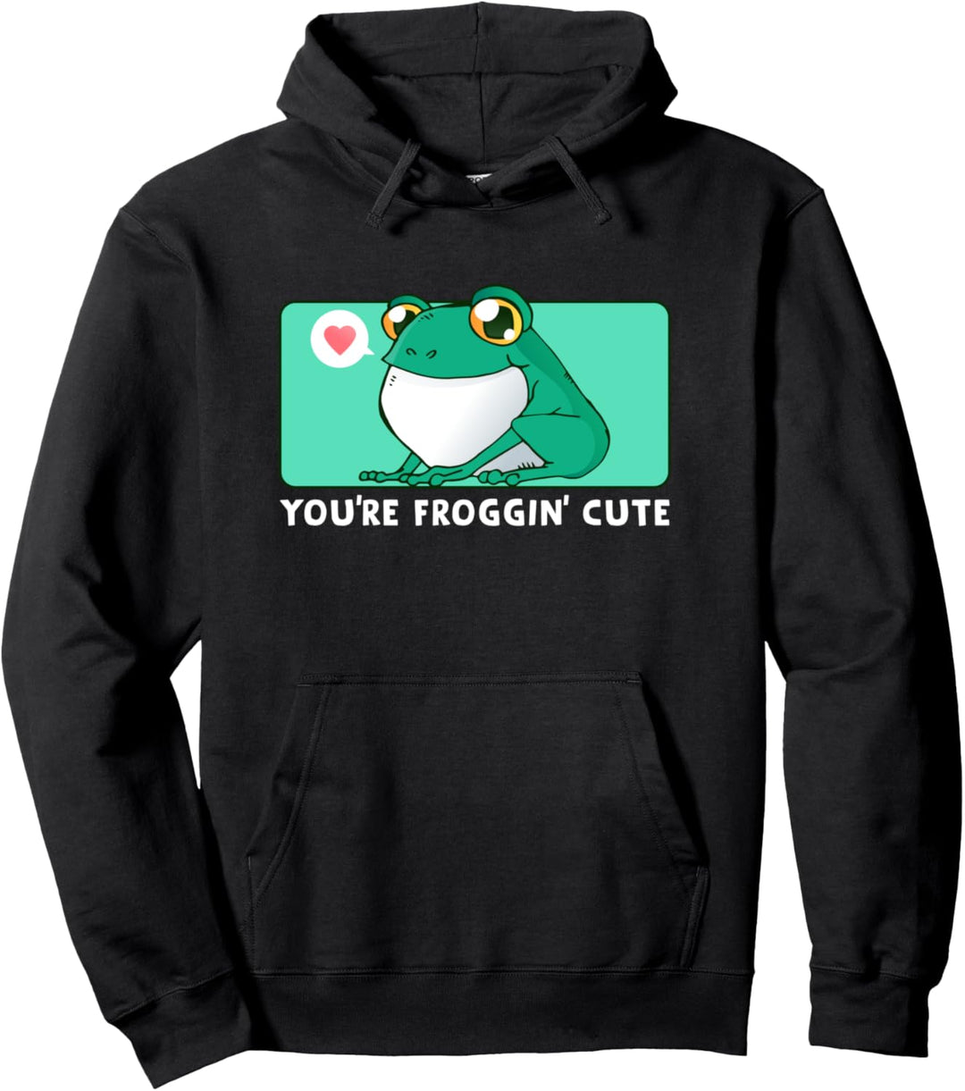Kawaii süsser Anime Frosch You're Froggin Cute Pullover Hoodie