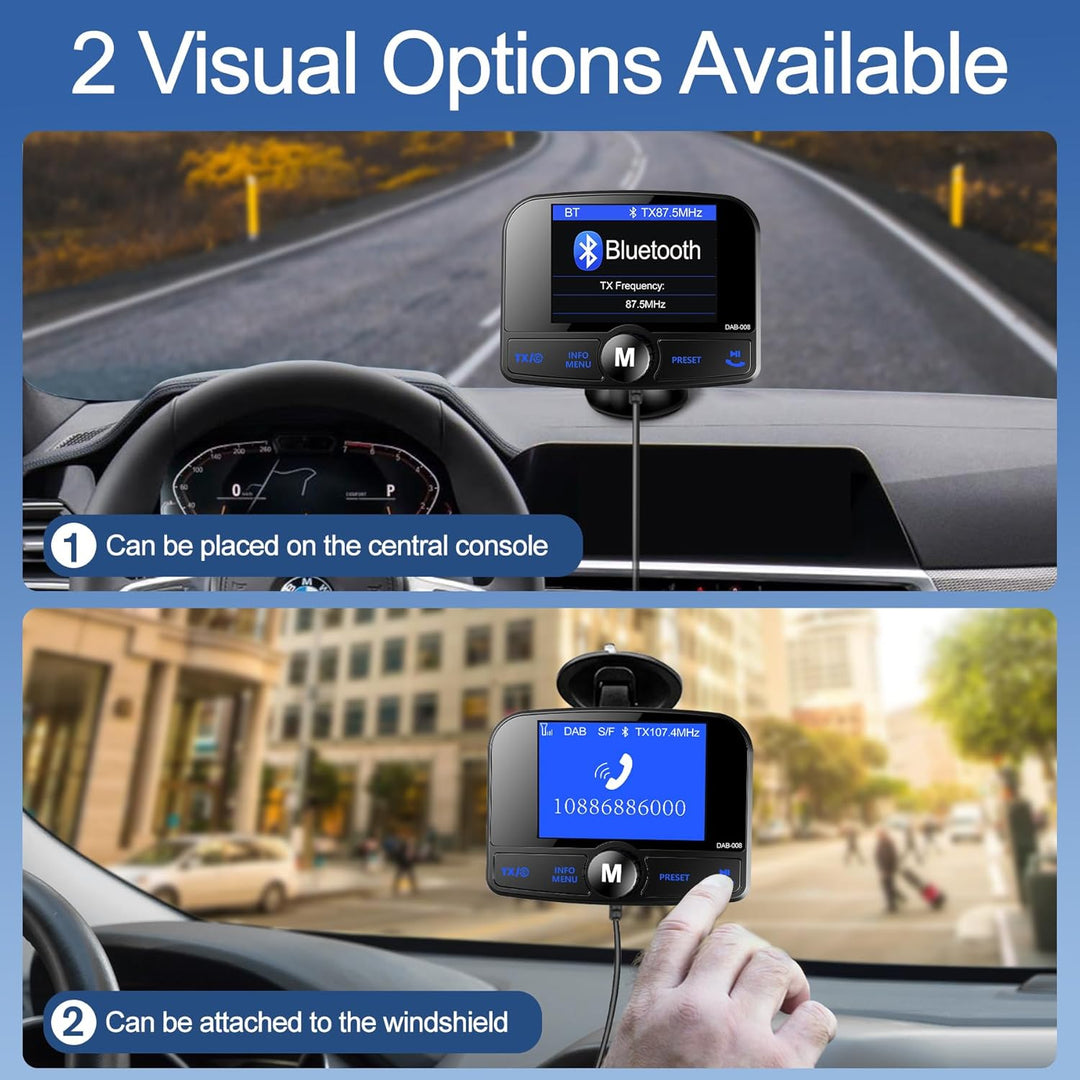 DeeprBetter DAB Adapter für Autoradio, 2.4" DAB Plus Radio Auto FM Transmitter DAB+ Digitales Radio