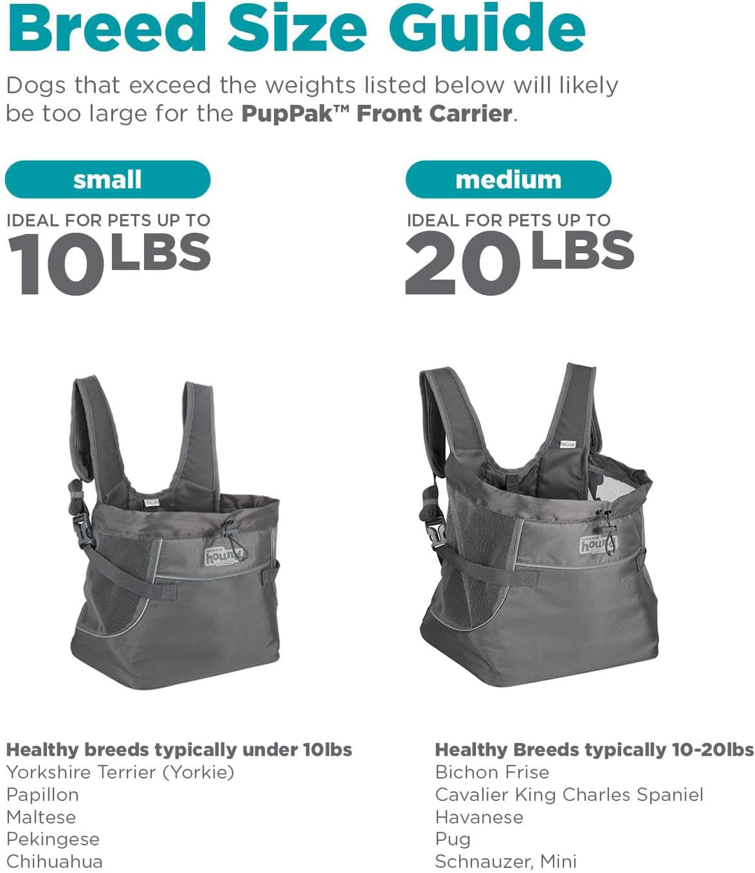 Outward Hound PupPak Tragetasche für Hunde, Grösse S, Grau PupPak Frontträger L 30 x B 18 x H 28 cm
