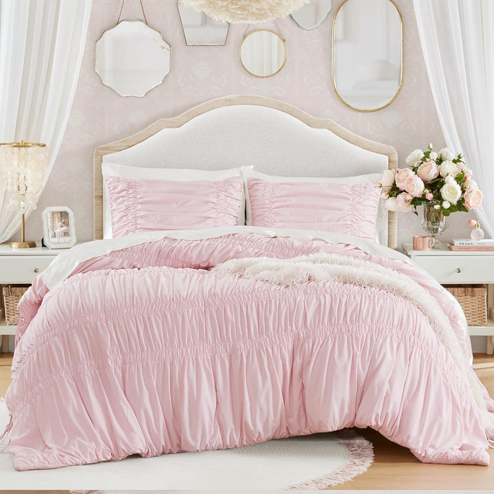 Sedefen Seersucker Bettwäsche 135x200 Rosa Mädchen Aesthetic clean Girl Bettwäsche Set Shabby Chic F