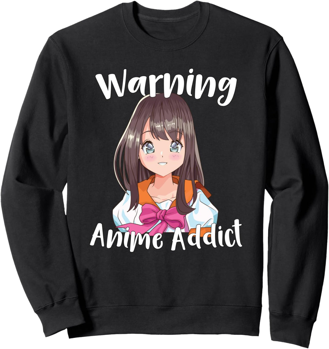 Warnung Anime Addict Nettes Anime Girl Fan Art Geschenk Sweatshirt