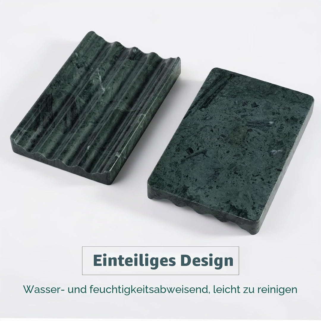2 Stück Marmor Seifenschale, Seifenhalter mit Ablauf, Seifenablage Waschbecken, Kreative Seifenschal