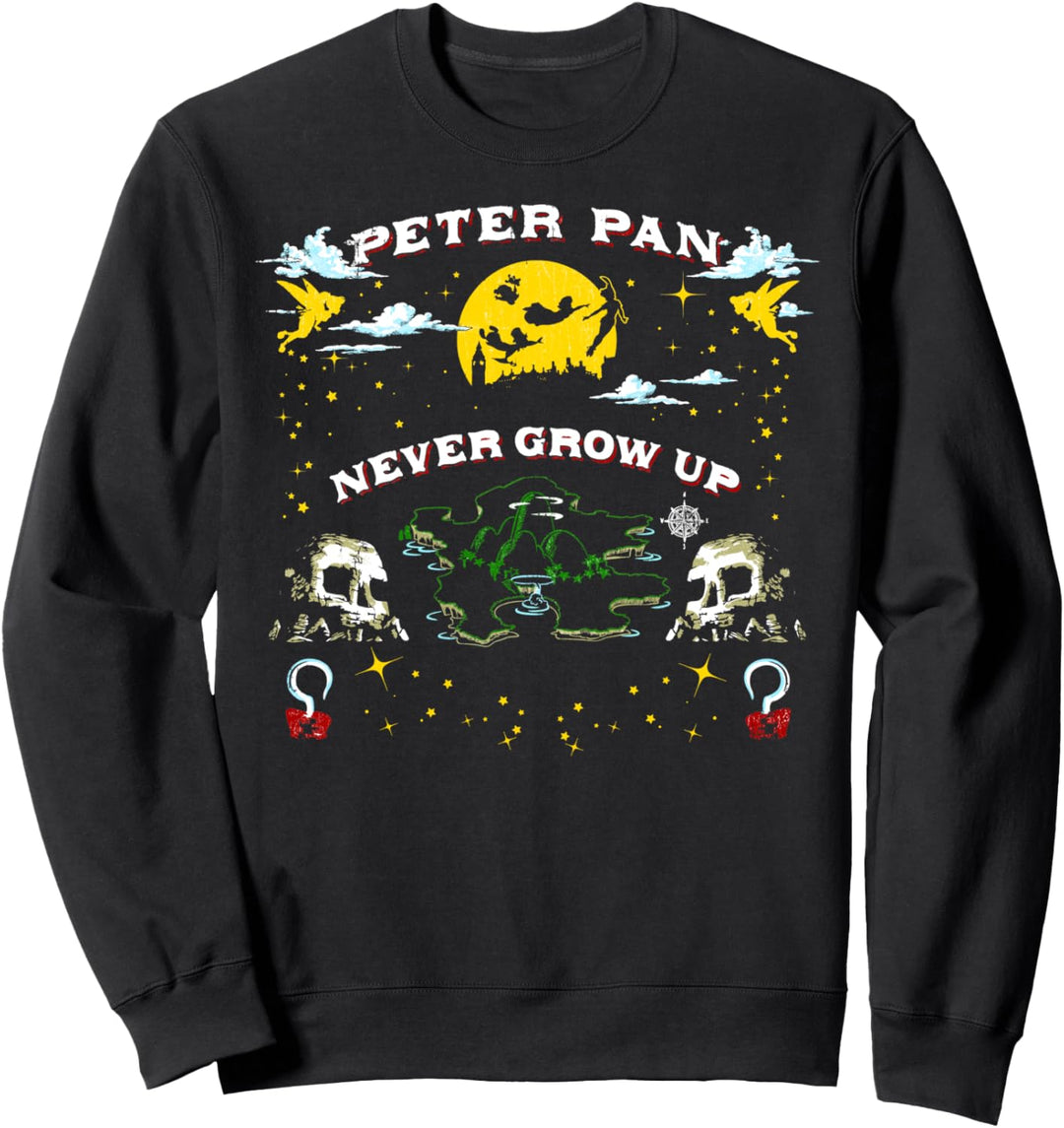 Disney Peter Pan Never Grow Up In Never Land Map Sweatshirt
