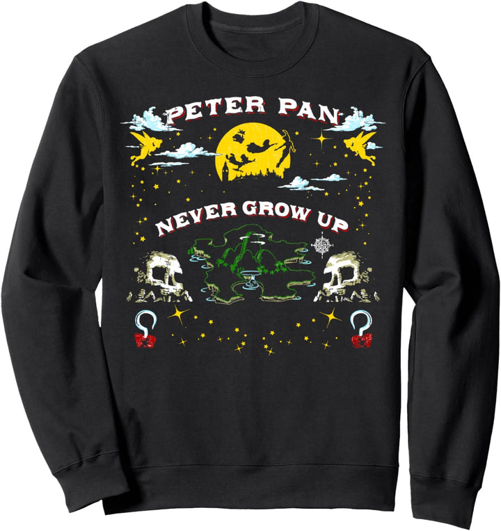 Disney Peter Pan Never Grow Up In Never Land Map Sweatshirt