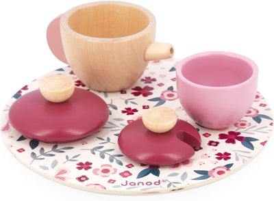 JANOD Twist Tea Set Tee-Spielset-16 Zubehörteile Filz-Rollenspiel-Teeservice für Kinder-Spielzeug au