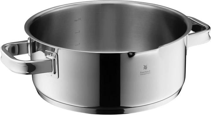 WMF Function 4 Advanced Kochtopf gross 24cm, Glasdeckel, Bratentopf Induktion 4,1l, Cromargan Edelst