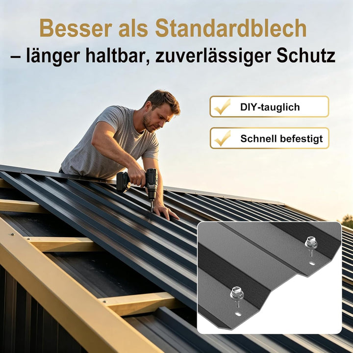 Huracan 25 Stück Trapezblech Profilblech Set 108x35cm, 9,45 m² Dachblech verzinkter Stahl 0,25mm, Da