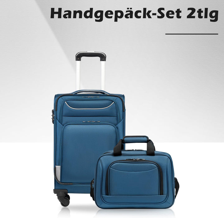 COOLIFE Koffer Trolley Koffer Reisekoffer von 4 Rollen Stoffkoffer Handgepäck TSA-Schloss Der Koffer