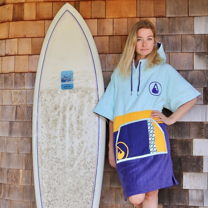 WAVE HAWAII Poncho Maneiro Surfponcho 100% Baumwolle für Körpergrössen von 145-175 cm Umkleidehilfe