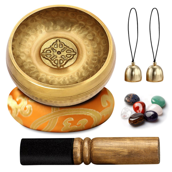 Tibetische Klangschale - Meditationsklangschale,Tibetisches Klangschalen Set,Klangschale Set mit 7-F